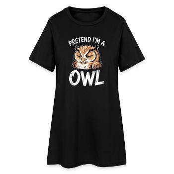 Eulen Sprüche Eule Lustiges Eulen Geschenk - Frauen T-Shirt-Kleid - Schwarz - Vorne