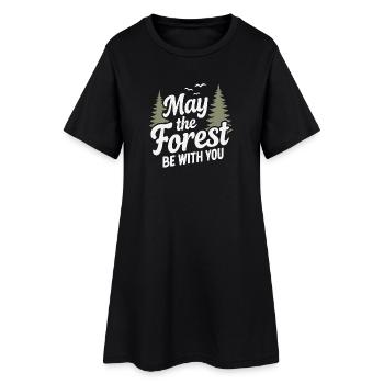 Forêt Nature Arbres en plein air Randonnée faune - Robe T-shirt Femme - noir - Devant