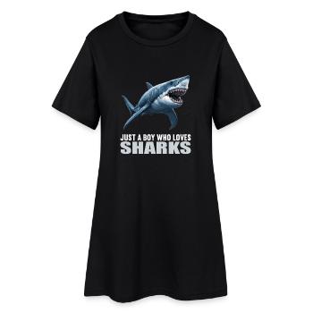 Requins Requin - Robe T-shirt Femme - noir - Devant
