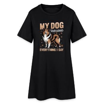 Chien Shetland Sheltie Race - Robe T-shirt Femme - noir - Devant
