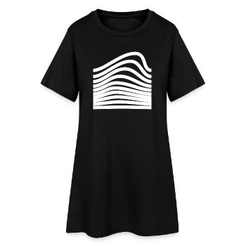 Conception ondulée et audacieuse - Robe T-shirt Femme - noir - Devant