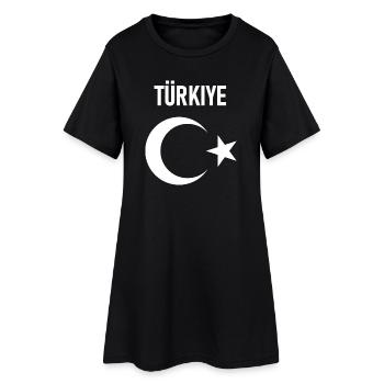 TÜRKEI TÜRKIYE TÜRKISCHE Europa Sport Fan - Frauen T-Shirt-Kleid - Schwarz - Vorne