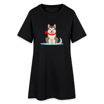 Alaskan-Malamute (bande dessinée) - Robe T-shirt Femme - noir - Devant