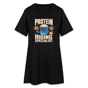 Cadeau de collation riche en protéines pour les amateurs de gastronomie - Robe T-shirt Femme - noir - Devant