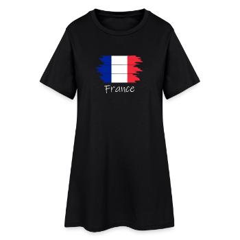 Drapeau français - Robe T-shirt Femme - noir - Devant