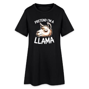 Appels de lamas, drôle, cadeau de lama - Robe T-shirt Femme - noir - Devant