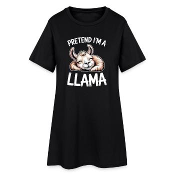 Appels de lamas, drôle, cadeau de lama - Robe T-shirt Femme - noir - Devant
