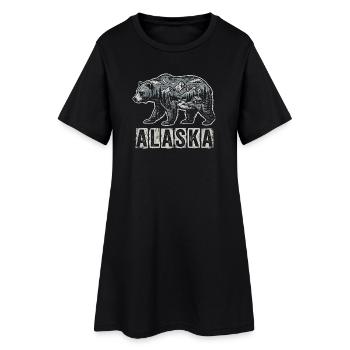 Alaska Bär - Frauen T-Shirt-Kleid - Schwarz - Vorne