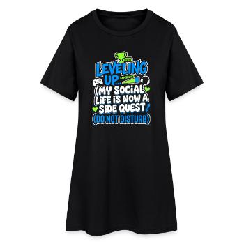 Faire monter de niveau ma vie sociale, joueur - Robe T-shirt Femme - noir - Devant