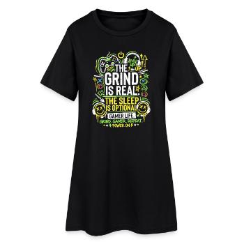 The Grind Is Real Gamer Life - Frauen T-Shirt-Kleid - Schwarz - Vorne