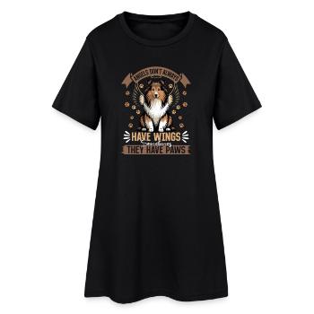 Chien Shetland Sheltie Race - Robe T-shirt Femme - noir - Devant