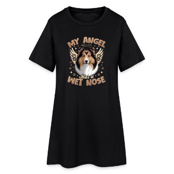 Chien Shetland Sheltie Race - Robe T-shirt Femme - noir - Devant