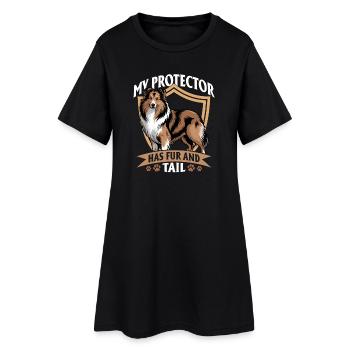Chien Shetland Sheltie Race - Robe T-shirt Femme - noir - Devant