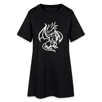 Dessin animé Dragon - Robe T-shirt Femme - noir - Devant