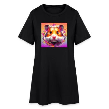 hamster - Robe T-shirt Femme - noir - Devant