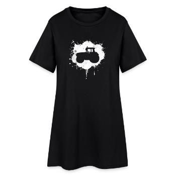 Trecker - Frauen T-Shirt-Kleid - Schwarz - Vorne