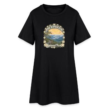 Randonnée dans le parc national de Shenandoah, États-Unis, Virginie - Robe T-shirt Femme - noir - Devant