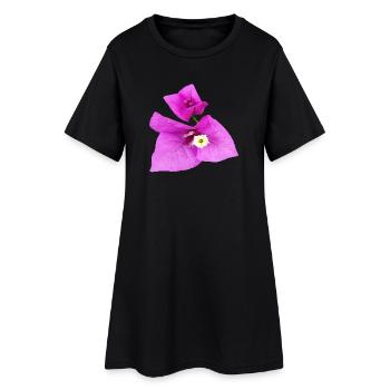 Vibrant_Magenta_Bougainvillea_Flower - Women’s T-Shirt Dress - black - Front