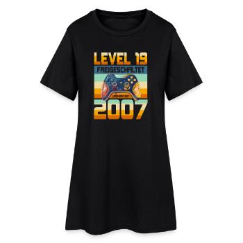 19. Geburtstag Junge Mädchen 2007 Gaming Level 19 - Frauen T-Shirt-Kleid - Schwarz - Vorne