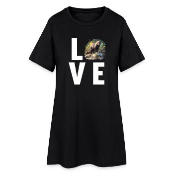 Nerze Nerz - Frauen T-Shirt-Kleid - Schwarz - Vorne