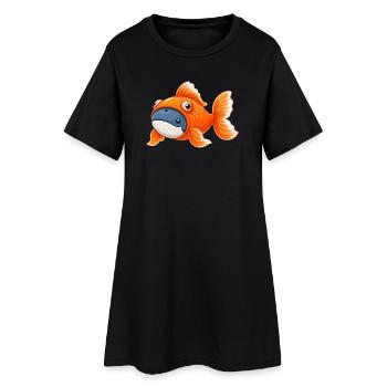 Mignonne baleine en costume de poisson rouge - Robe T-shirt Femme - noir - Devant