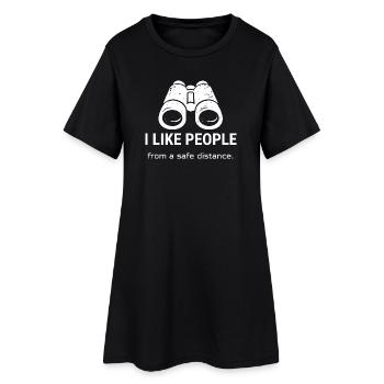 J’aime les gens – à distance de sécurité | Citation drôle - Robe T-shirt Femme - noir - Devant