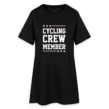 Cycling Crew - Frauen T-Shirt-Kleid - Schwarz - Vorne