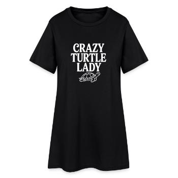 La Tortue Folle - Robe T-shirt Femme - noir - Devant