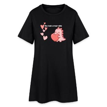 Câlin Dino Sincère - Robe T-shirt Femme - noir - Devant