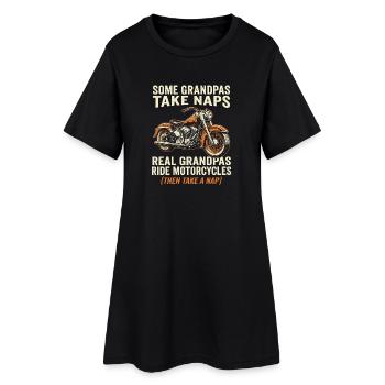  Funny Biker Grandpa Ride Motorcycles Then Take A - Frauen T-Shirt-Kleid - Schwarz - Vorne