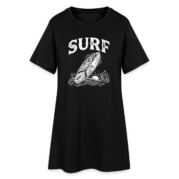 Surf Surf Art Surf Surf Retro Surf Surf - Robe T-shirt Femme - noir - Devant