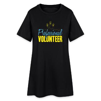 Bénévole Bénévole Professionnel de l’appréciation - Robe T-shirt Femme - noir - Devant