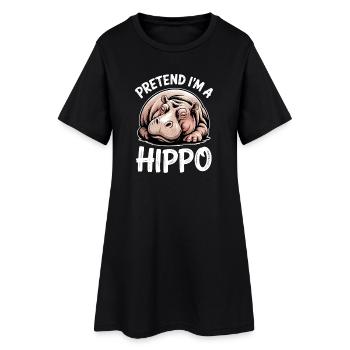 Nilpferd Sprüche Flusspferd Witz Nilpferd Geschenk - Frauen T-Shirt-Kleid - Schwarz - Vorne