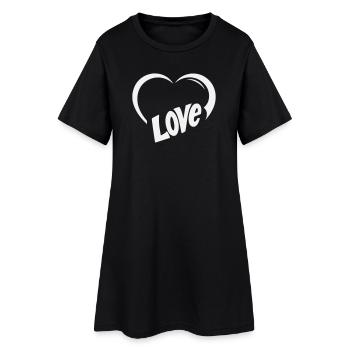 Graphique Heart Love - Robe T-shirt Femme - noir - Devant