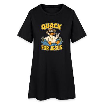 Quack for Jesus Duck Design - Women’s T-Shirt Dress - black - Front