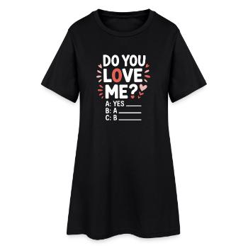 Est-ce que tu m’aimes Relation Amour Couple Amour Mariage Couple - Robe T-shirt Femme - noir - Devant