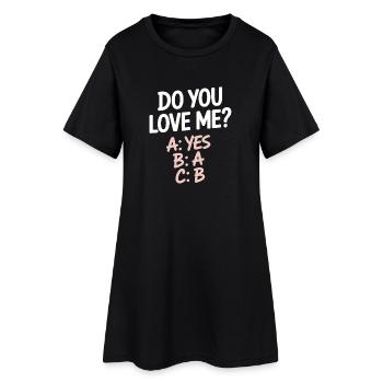 Est-ce que tu m’aimes Relation Amour Couple Amour Mariage Couple - Robe T-shirt Femme - noir - Devant