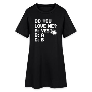 Est-ce que tu m’aimes Relation Amour Couple Amour Mariage Couple - Robe T-shirt Femme - noir - Devant