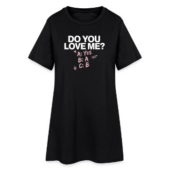 Est-ce que tu m’aimes Relation Amour Couple Amour Mariage Couple - Robe T-shirt Femme - noir - Devant