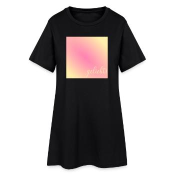 Geliebt Nachricht Liebe - Frauen T-Shirt-Kleid - Schwarz - Vorne