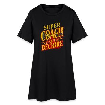 Super Coach Football Qui Déchire - Robe T-shirt Femme - noir - Devant