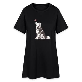4. Siberian Husky Gift for Dog Owners - Women’s T-Shirt Dress - black - Front