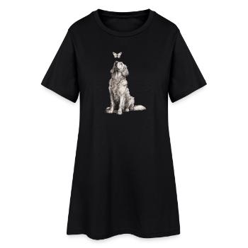 Esquisse de Golden Retriever avec papillon - Robe T-shirt Femme - noir - Devant