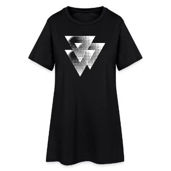 Design der Mono-Halbtondreiecke - Frauen T-Shirt-Kleid - Schwarz - Vorne