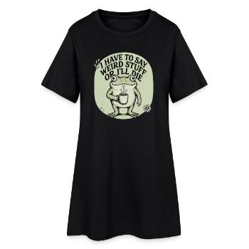 Image de la grenouille à café - Robe T-shirt Femme - noir - Devant