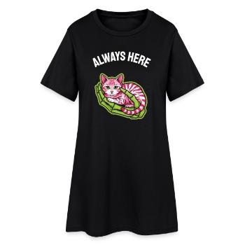 Always Fine Saying Cat Skeleton Hand Kitten - Women’s T-Shirt Dress - black - Front
