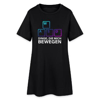 WASD Dinge die mich bewegen - Frauen T-Shirt-Kleid - Schwarz - Vorne