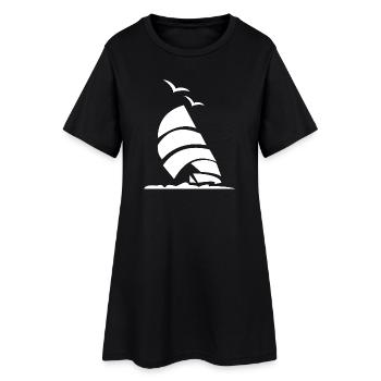 Segelboot Segler Kapitän - Frauen T-Shirt-Kleid - Schwarz - Vorne
