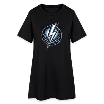 Foudre Foudre Orage Tempête actuelle - Robe T-shirt Femme - noir - Devant