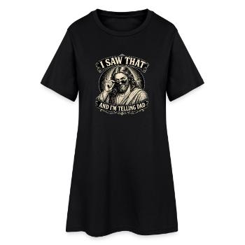 J’ai vu ça et je raconte à papa Lustiger Jésus - Robe T-shirt Femme - noir - Devant